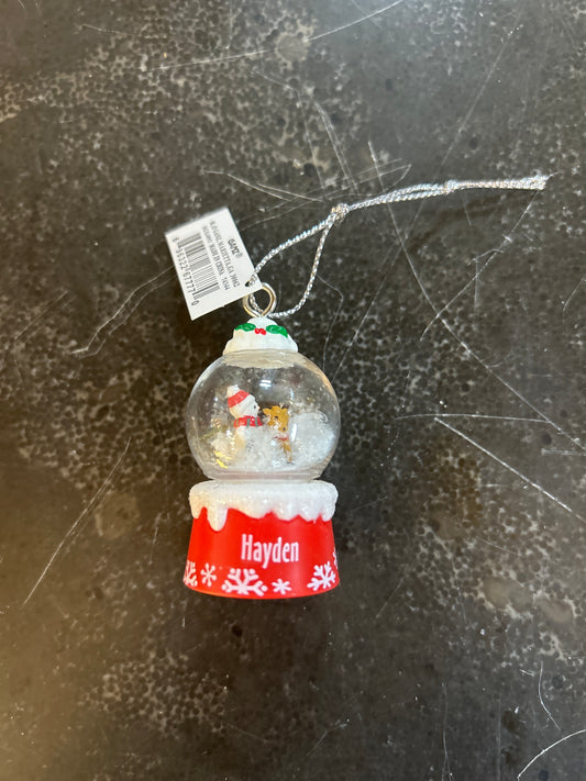 Hudson Mini Snow Globe Ornament