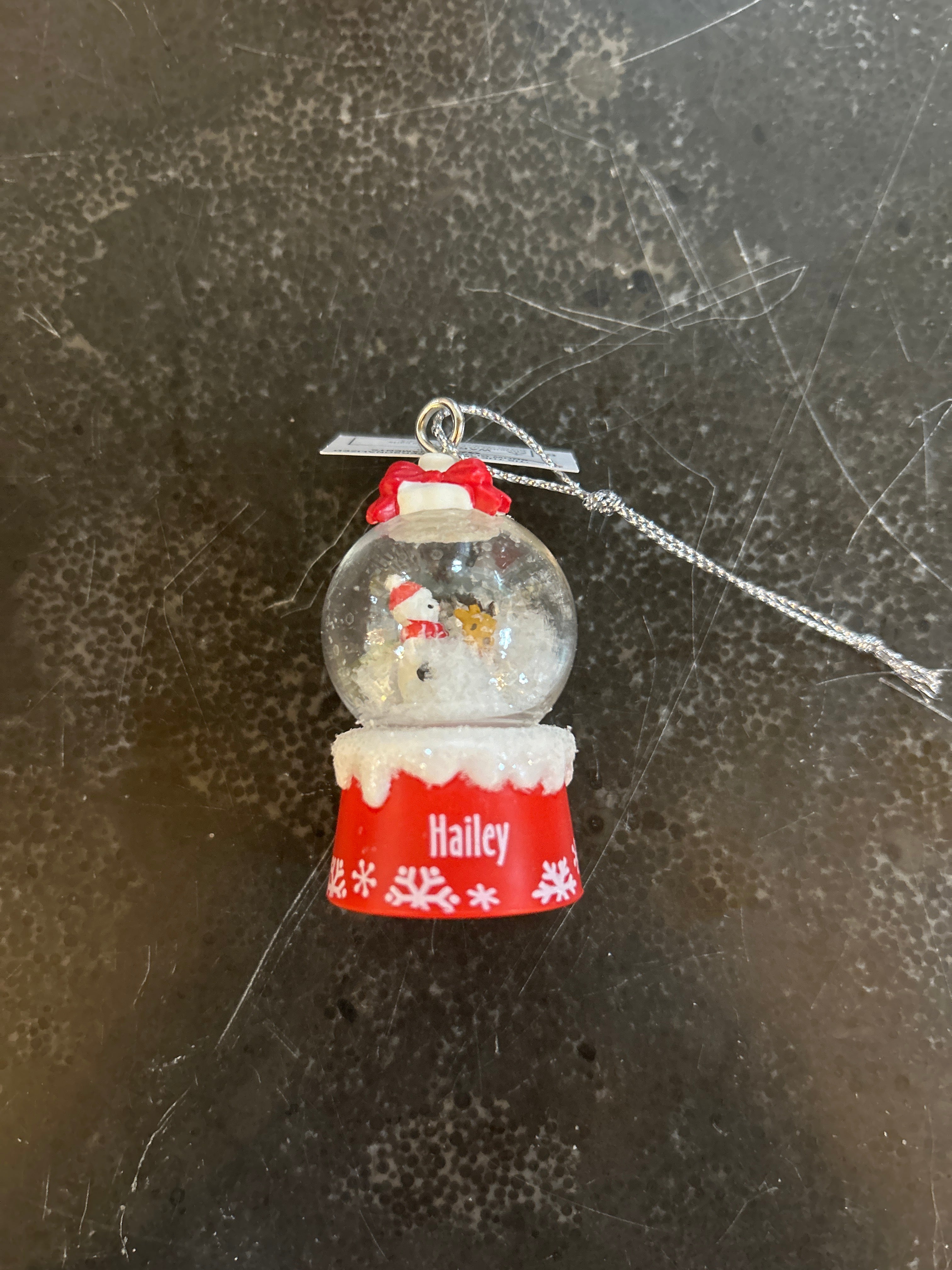 Hailey Mini Snow Globe Ornament