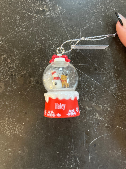 Haley Mini Snow Globe Ornament