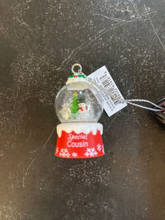 Special Cousin Mini Snow Globe Ornament