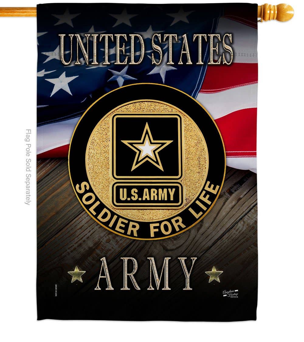 Two Group Flag Co - US Army Soldier for Life Armed Forces Military USA Flag