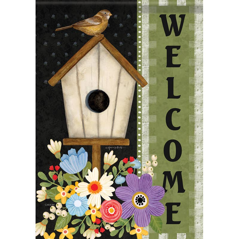 FlagTrends by Carson - "Boho Birdhouse" Dura Soft™ Garden Flag