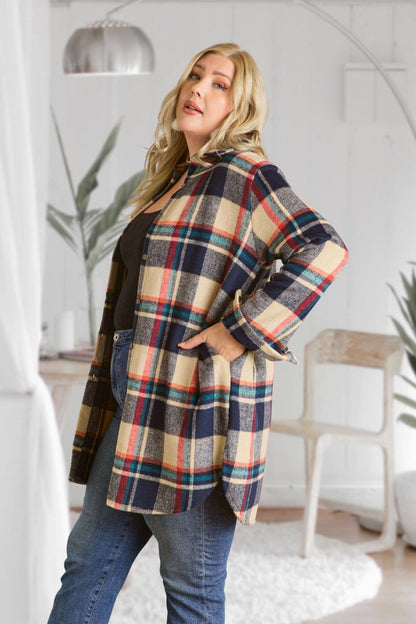 Pretty PLUS CHECK SHIRTJACKET LONG SLEEVE
