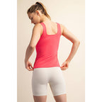 BUTTER FABRIC SQUARE NECKLINE SLEEVELESS TANK TOP
