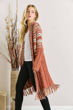 Maya FRINGE HEM AZTEC CARDIGAN