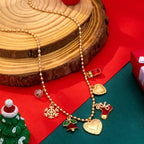 JOSSLYN by wall to wall - Christmas Snowflake bell heart stocking Necklace | 80N93335