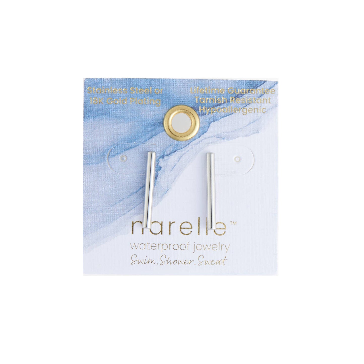 Howard's - Waterproof Earrings 18mm Bar Studs in Gold & Stainless Steel