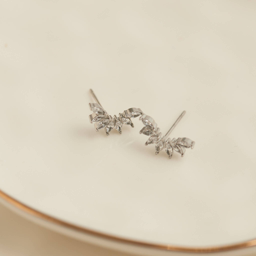 Howard's - Waterproof Earrings Mini Crawler Studs with Cubic Zirconia