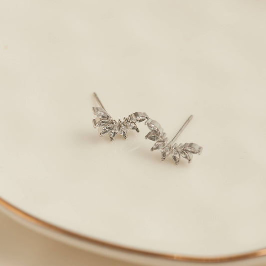 Howard's - Waterproof Earrings Mini Crawler Studs with Cubic Zirconia