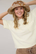 Everyday WASHED RIBBED SHORT SLEEVE TEE WITH POCKET