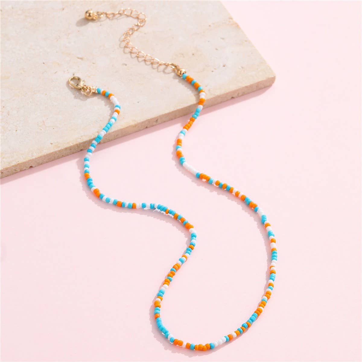 18K STAINLESS STEEL TARNISH FREE BEADED NECKLACE