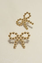 18K STAINLESS STEEL TARNISH FREE BOW STUD EARRINGS |