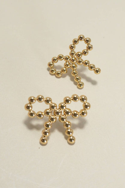 18K STAINLESS STEEL TARNISH FREE BOW STUD EARRINGS |