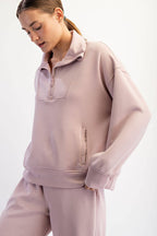 Rae Mode - MODAL SCUBA QUARTER ZIP FUNNEL NECK PULLOVER
