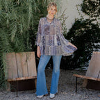 Chic Overdyed Band Collar Jhabla Top (New Color)