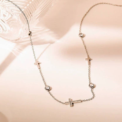18K STAINLESS STEEL TARNISH FREE CROSS NECKLACE