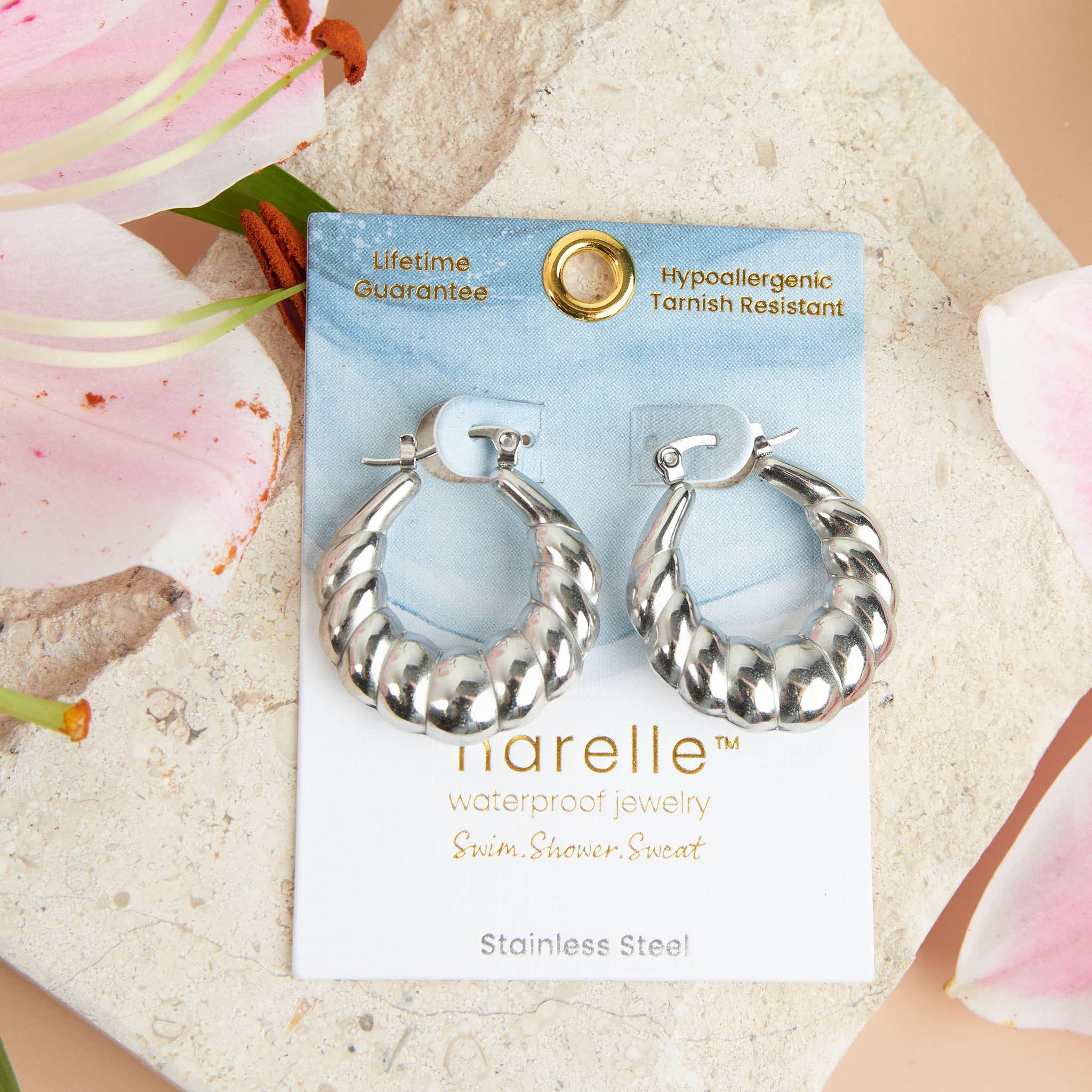 Howard's - Narelle Waterproof Twisted Chunky Hoop Earrings