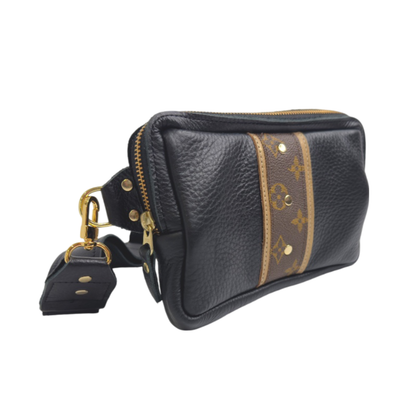Beaudin - Bella Belt Bag In Black Leather | Upcycled LV