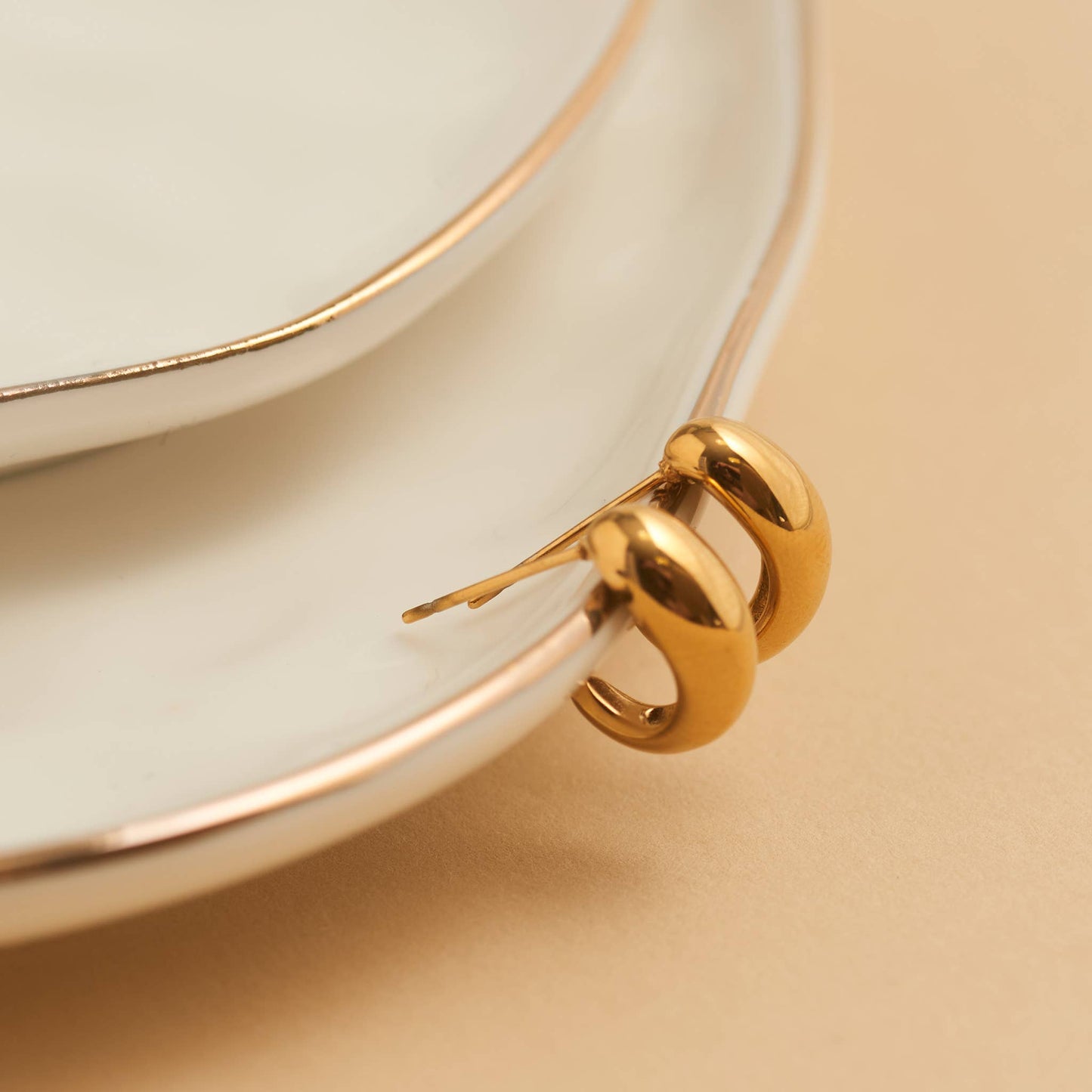 Howard's - Waterproof Earrings Half Loop Hoop in Gold & Stainless Steel