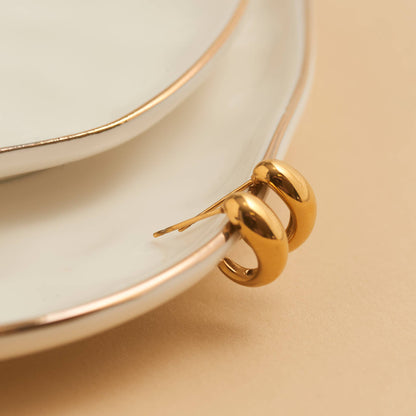 Howard's - Waterproof Earrings Half Loop Hoop in Gold & Stainless Steel