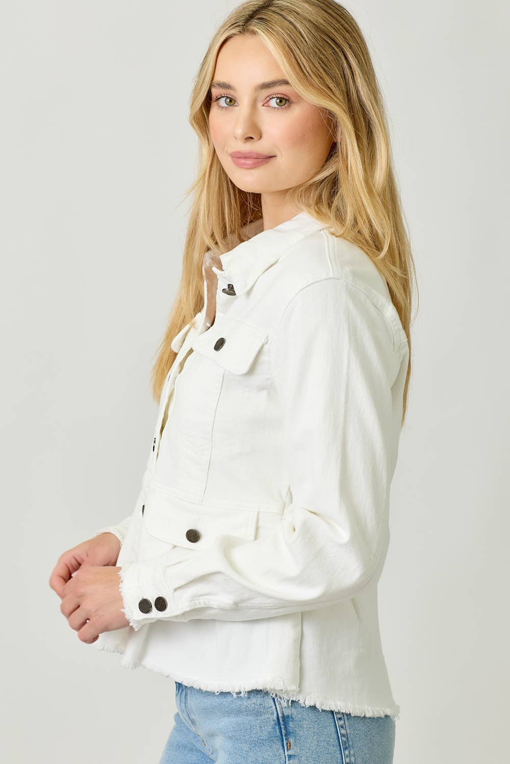 Alex Washed Denim Peplum Jacket