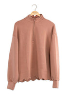 Simply Southern Scalloped Zippered Pullover