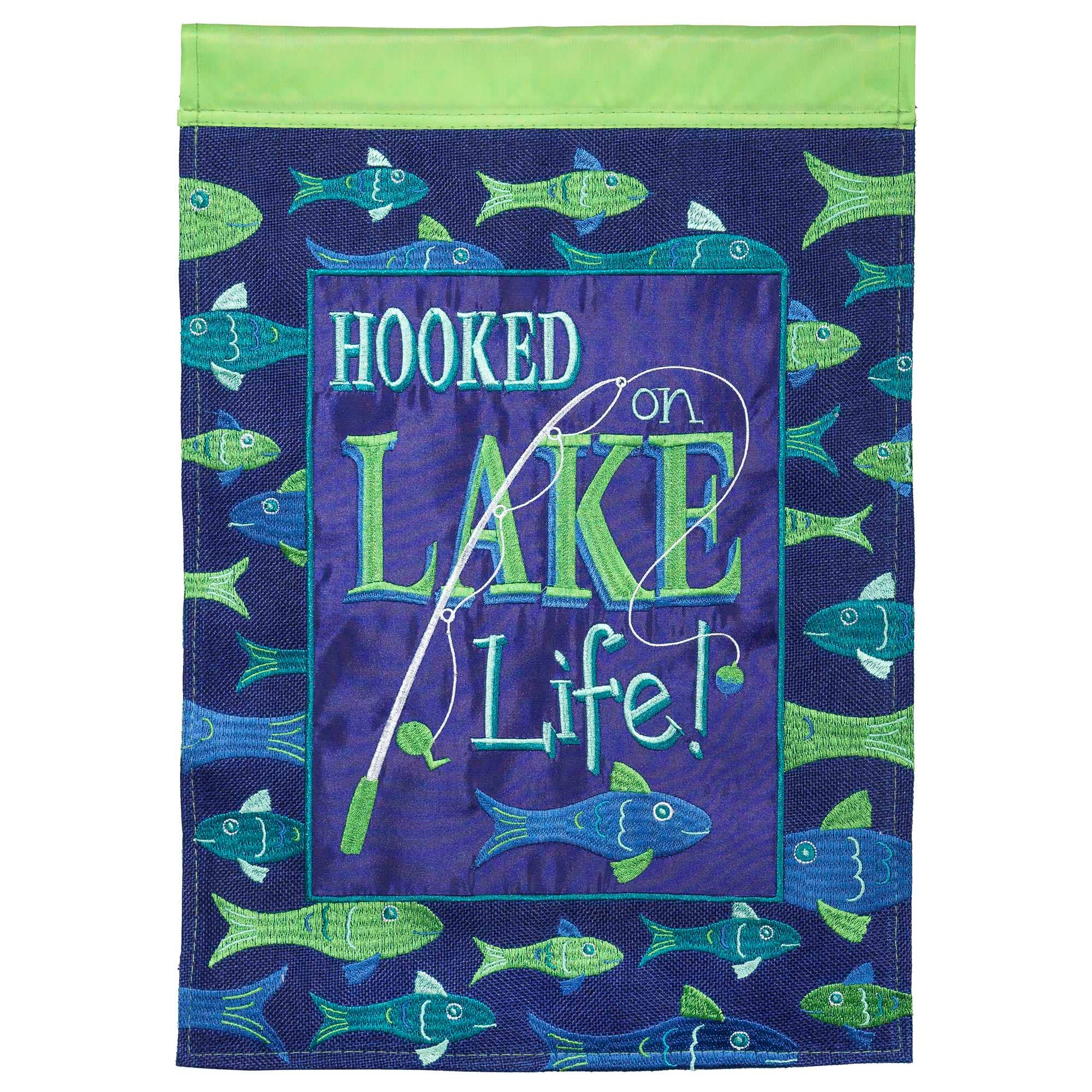 Magnolia - HOOKED LAKE LIFE DOUBLE APPLIQUE GARDEN FLAG
