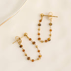 Howard's - Waterproof Earrings Gemstone Beaded Drop Narelle Gold