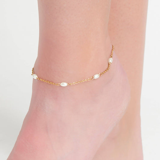 Howard's - Narelle Waterproof Gold Plated Pearl Anklet