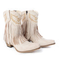 Myra Bag - Desert Angel Fringe Booties in White