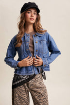 Listicle - Peplum Hem Denim Jacket