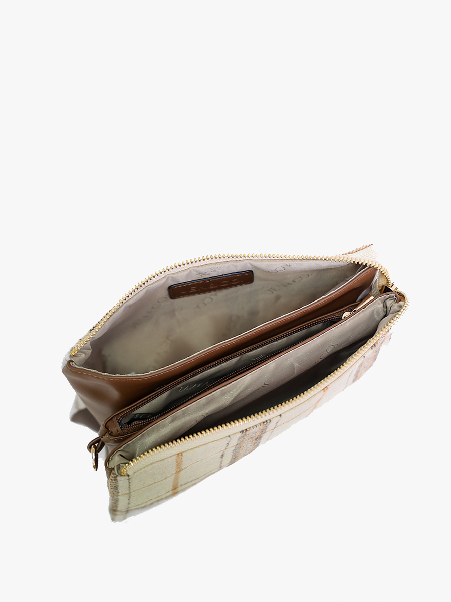 Jen & Co. - M013 Riley Monogrammable 3 Compartment Crossbody/Wristlet