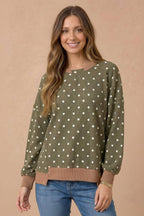 Haptics - Polka Dot Wave Rib Top