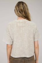 Everyday WASHED RIBBED SHORT SLEEVE TEE WITH POCKET