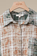 Mello. - Vintage Patchwork Plaid Shirt Jacket