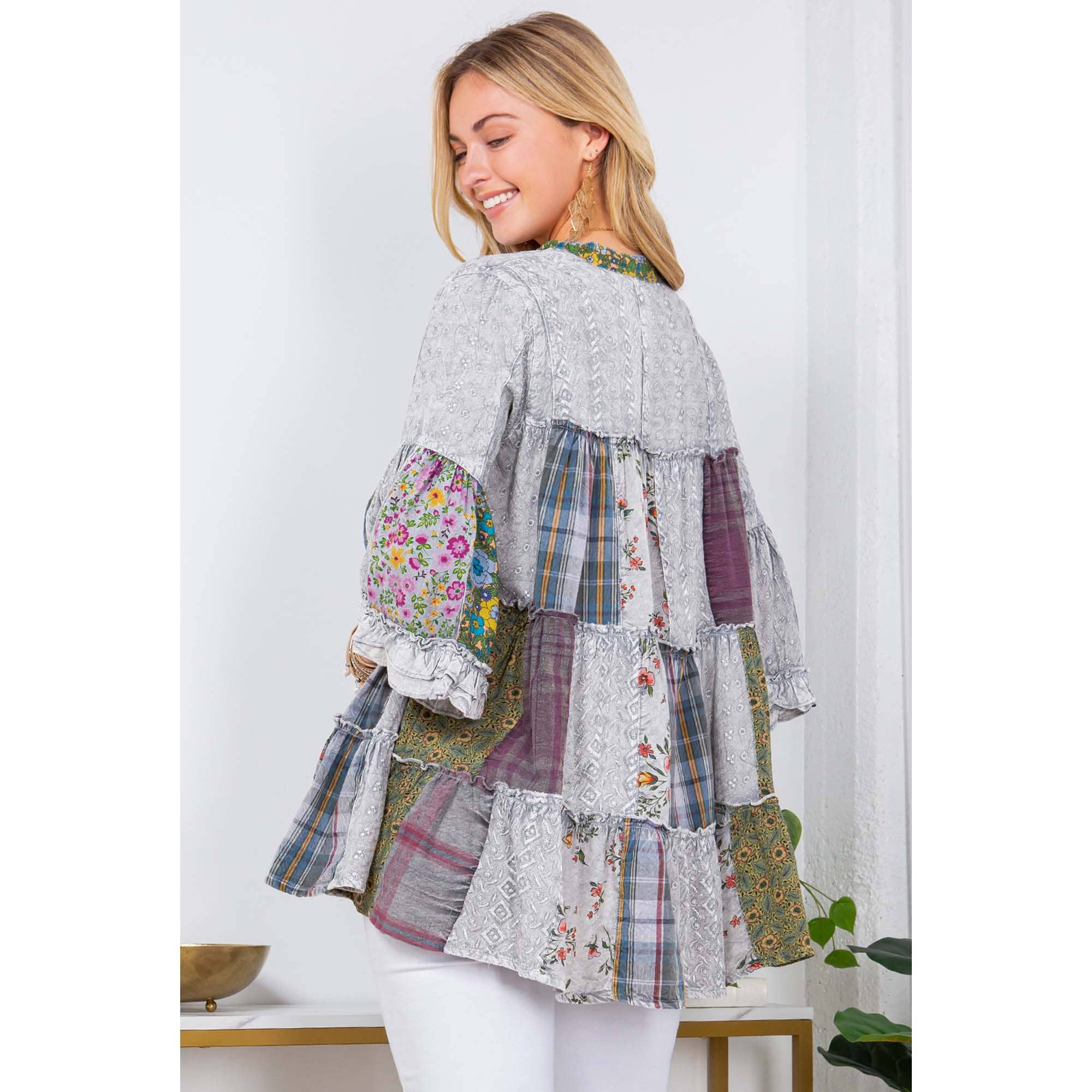 Artistic Fusion: Overdyed Jhabla Top With Emb