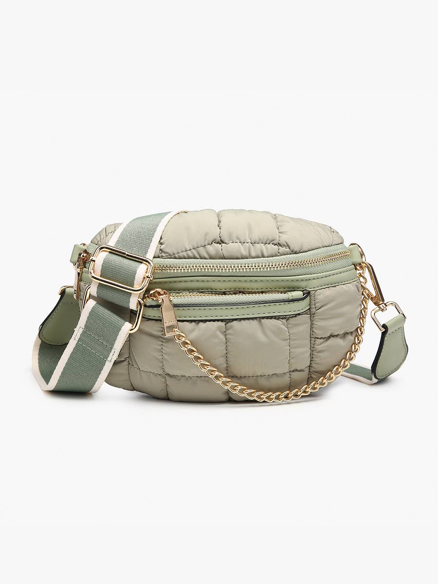Jen & Co. - M2513 Mabel Quilted Nylon Belt Bag w/ Guitar Strap