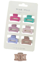 Mini Matte Block Clip Hair Claw 6 pcs/pack