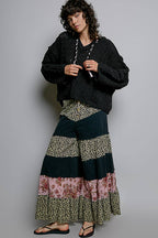 Pol Clothing - Oversize Fit V-neck Hooded Cable Knit Chenille Sweater SALE
