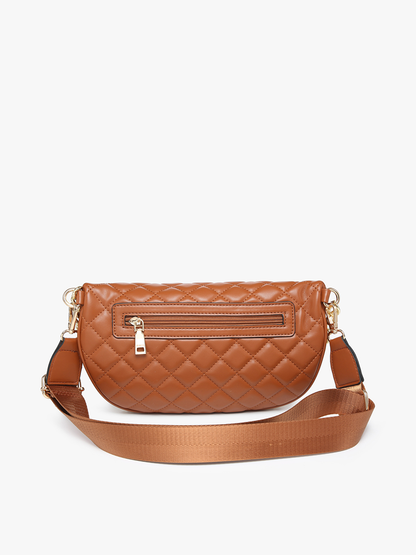 Jen & Co. - M2402 Sylvie Quilted Belt Bag with Chain Strap