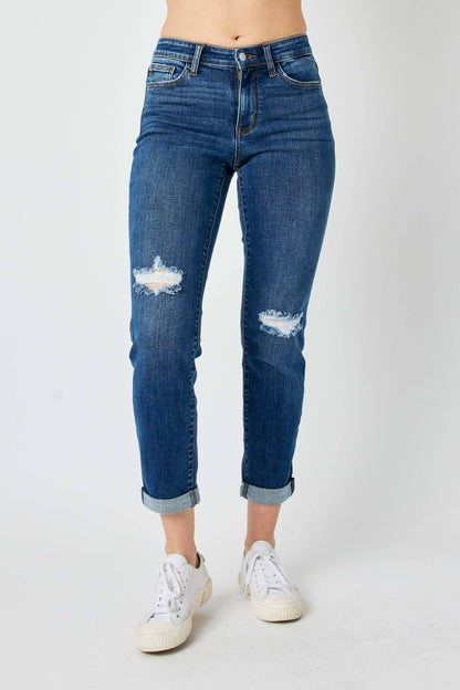 Judy Blue Jeans - Mid Rise Distressed Slim Jean