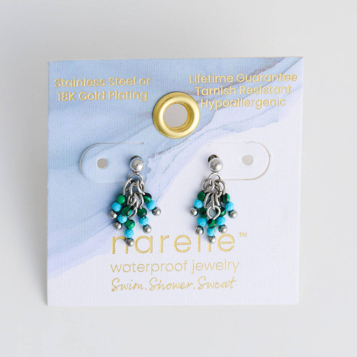Howard's - Waterproof Earrings Fringe Drop Amazonite Narelle Silver