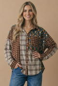 Haptics - Button Down Color Block Oversized Top