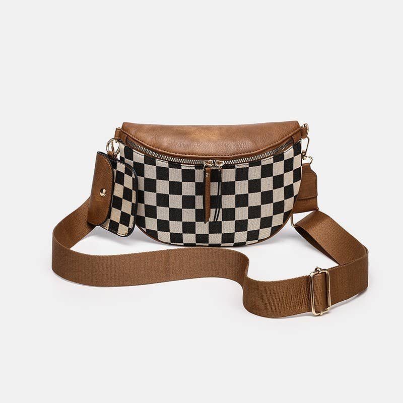 JOSSLYN by wall to wall - CROSSBODY ZIPPER REMOVAL STRAP SLING BUM BAG |