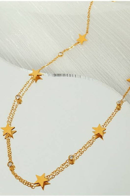 18K STAINLESS STEEL TARNISH FREE STAR NECKLACE