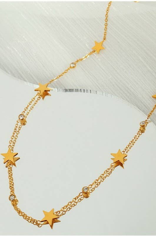 18K STAINLESS STEEL TARNISH FREE STAR NECKLACE