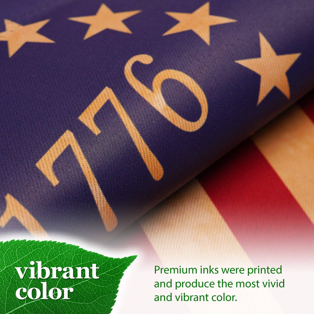 Betsy Ross 1776 Garden Flag Tea Stained Printed 12x18IN
