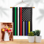 Two Group Flag Co - US First Responders Line EMT Police Firefighter Thin Flag