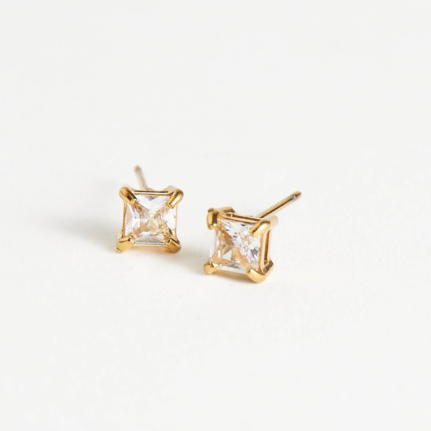 Howard's - Waterproof Earrings 5mm Square Cubic Zirconia Stud Narelle