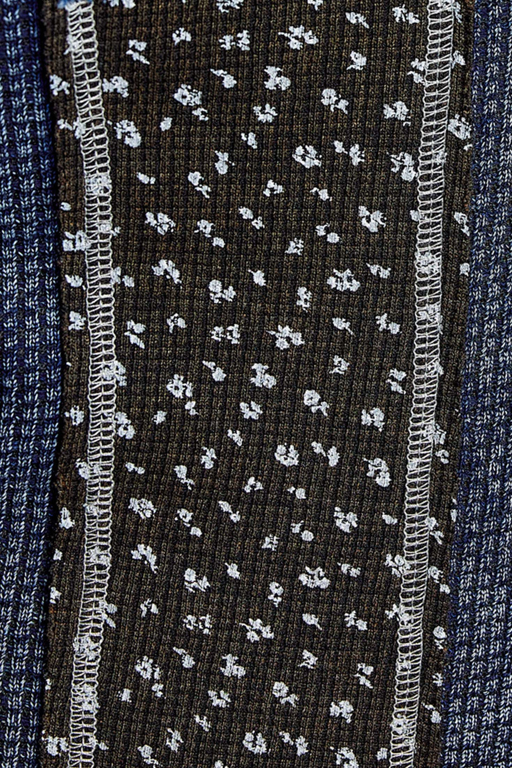 Pol Clothing - Waffle Knit Contrast Patchwork Top